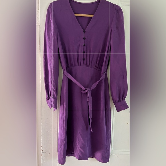 Tuleh silk long-sleeved midi dress - size 8 - Picture 1 of 14